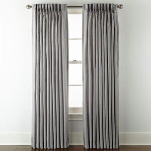 NEW Liz Claiborne Tab Light-Filtering Single Curtain Panel Weather Gray 50x95